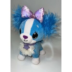 10" Jay At Play Wish Me Puppy Blue Cavalier Glow Plush Light Up Pink Bow - Sound
